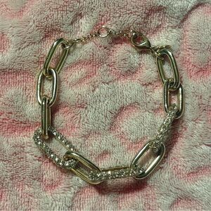 Gorgeous J. Crew Gold and Diamond Chain Bracelet